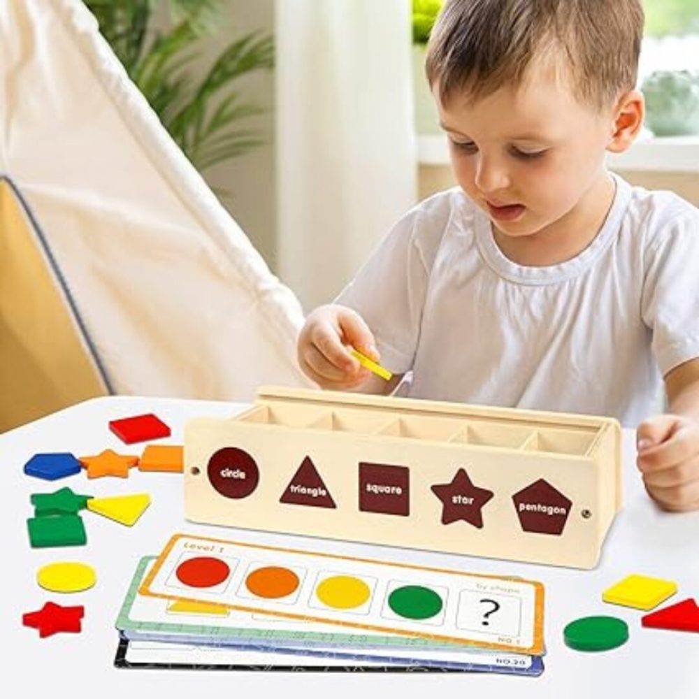 Wooden Shape /color Matching Game (Sorting Game Box) - Image 2