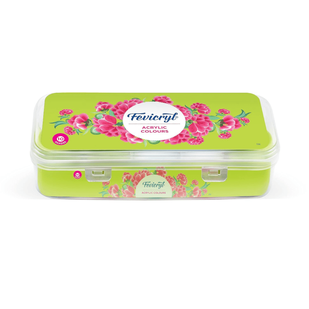 Fevicryl Acrylic Colours Sunflower Kit / Paint - Vibrant 10 Shades - Image 2
